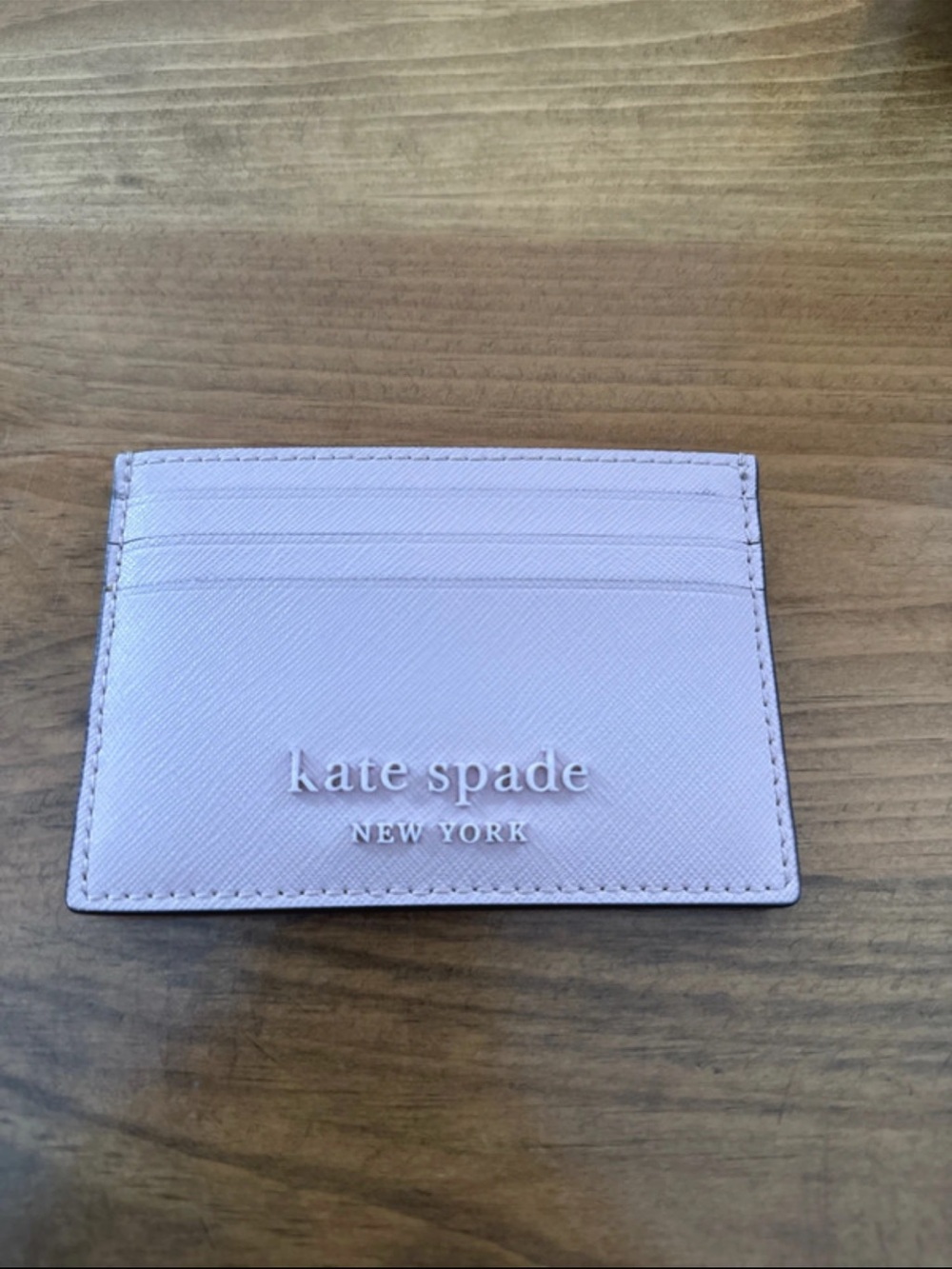 kate spade pastel lilac saffiano card holder